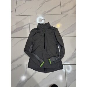 Nike Shirt Womens Medium Gray Black Pro Hyperwarm Quarter Zip Pullover Training